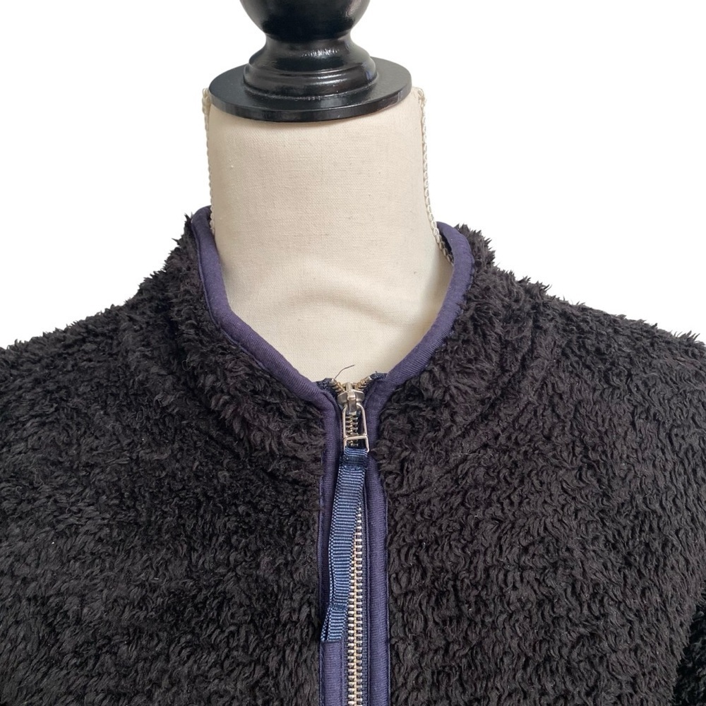 Anine Bing Designer Black Sierra Sherpa Half Zip Pullover S - Picture 6 of 16